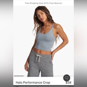 Vuori Halo Performance Crop Flint Heather Size Small Tank Top